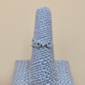 Size 7 Gold Over Sterling Silver Cubic Zirconia Love Word Ring A4614